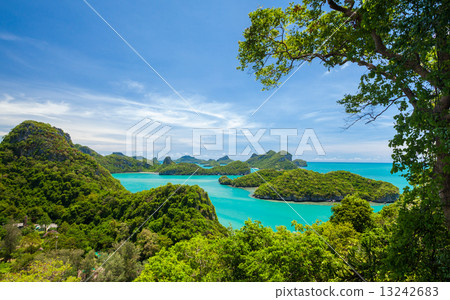 Bird eye view of Angthong national marine park, koh Samui, Thail 13242683
