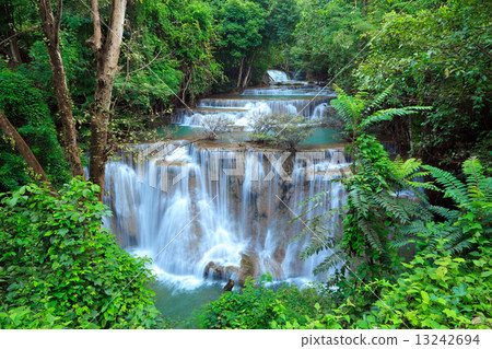 Deep forest Waterfall in Kanchanaburi, Thailand 13242694