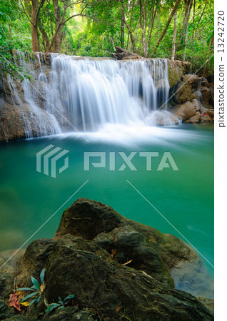 Deep forest Waterfall in Kanchanaburi, Thailand 13242720