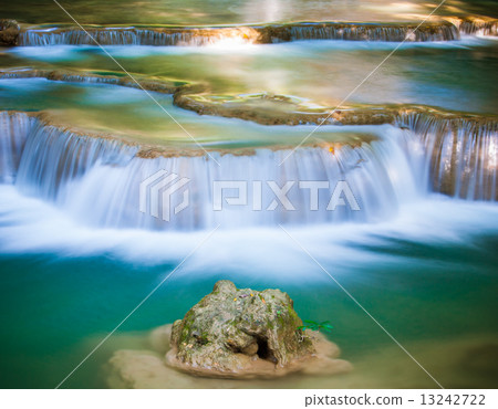 Deep forest Waterfall in Kanchanaburi, Thailand 13242722