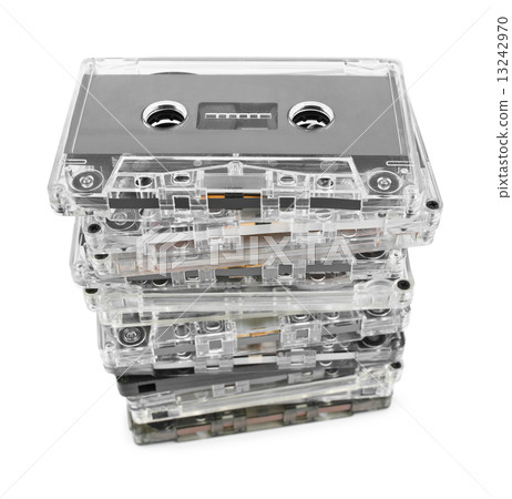 Stack of audio cassettes 13242970