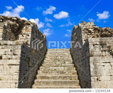 Old stairs and sky 13243134