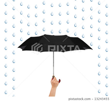 Hand with umbrella and rain Hand with umbrella and rain 13243455