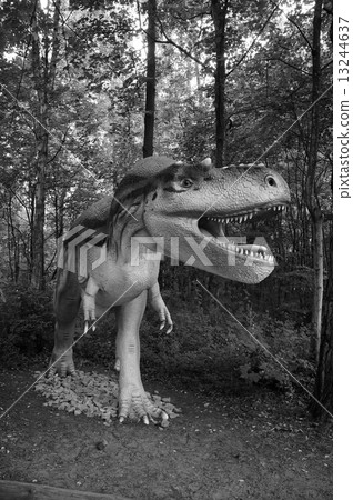 Albertosaurus. Model of dinosaur in Jurassic park in Poland. 13244637