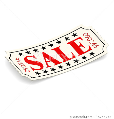 Sale ticket on white background Sale ticket on white background 13244758