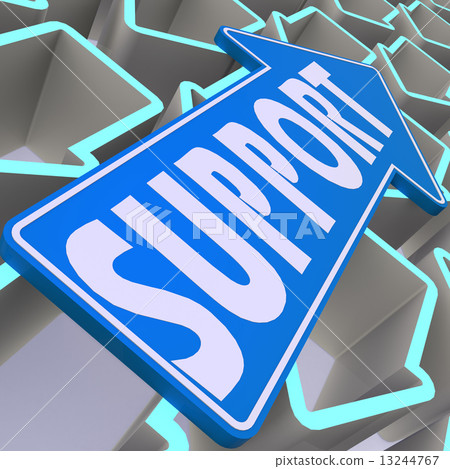 Support blue arrow 13244767