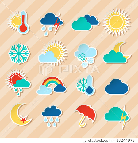 Weather stickers set - Stock Illustration [13244973] - PIXTA