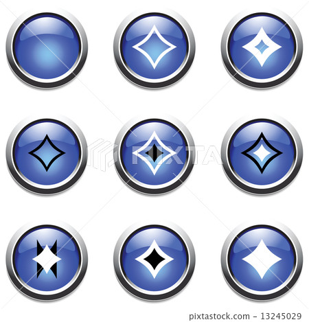 Blue buttons with decoration. Vector. Blue buttons with decoration. Vector. 13245029