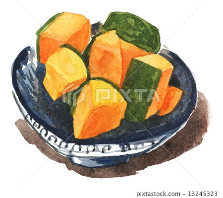 南瓜 燉 開水焯過的食物 13245323