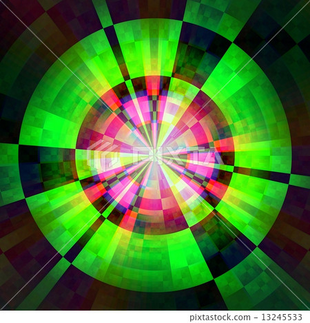 Abstract circle ornament shape background in green color. 13245533