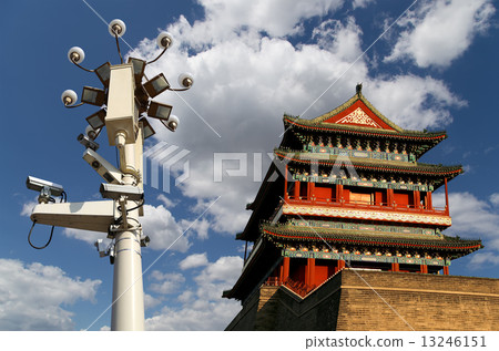Zhengyangmen Gate (Qianmen). This famous gate is located at the south of Tiananmen Square in Beijing Zhengyangmen Gate (Qianmen). This famous gate is located at the south of Tiananmen Square in Beijing 13246151