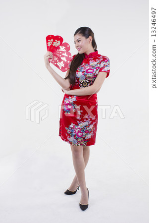 Girl holding Hongpao Girl holding Hongpao 13246497