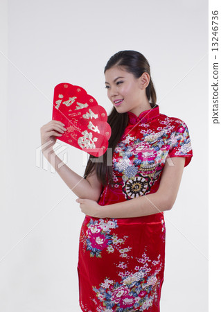 Girl holding Hongpao Girl holding Hongpao 13246736