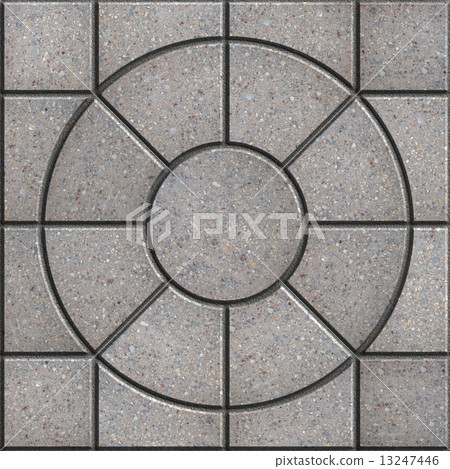 Gray Pavement Slabs in the Form of Circle. 13247446