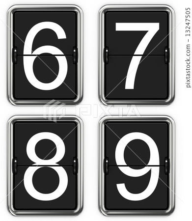 Digits 6, 7, 8, 9 on Mechanical Scoreboard. 13247505