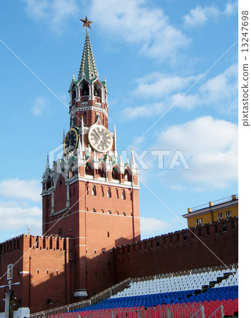 Moscow Kremlin Spasskaya Tower before holiday 2011 13247698