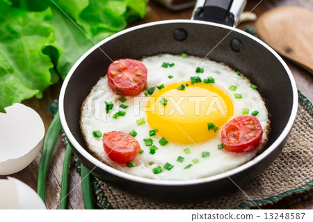 Fried egg in a small pan 13248587