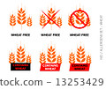 Brown Vector Wheat Free Signs isolated on white background 13253429