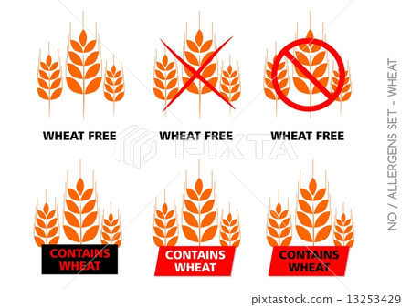 Brown Vector Wheat Free Signs isolated on white background Brown Vector Wheat Free Signs isolated on white background 13253429