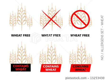 Brown Vector Wheat Free Signs isolated on white background Brown Vector Wheat Free Signs isolated on white background 13253430