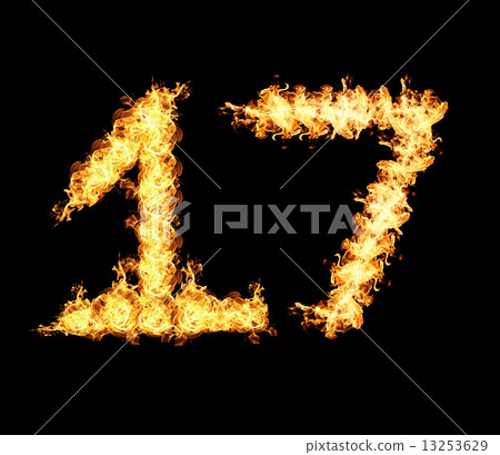 Fire flames  seventeen numbers 13253629