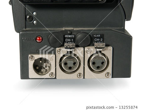 Professional digital video camera,back panel. Isolated on white Professional digital video camera,back panel. Isolated on white 13255874