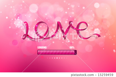 Vector inscription love ribbon on a pink background 13259459