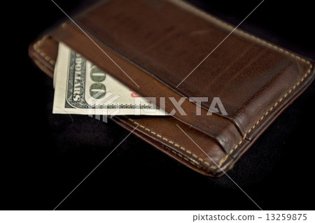 wallet with hundred dollars 13259875