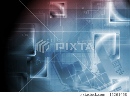 Bright tech abstract background - Stock Illustration [13261468] - PIXTA