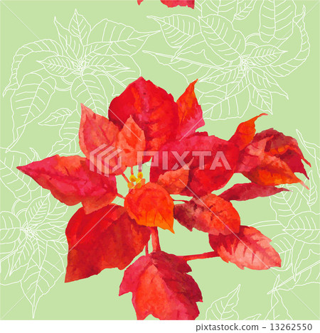 Seamless pattern with poinsettia plant-05 Seamless pattern with poinsettia plant-05 13262550