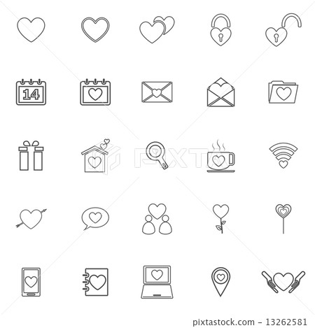 Love line icons on white background 13262581