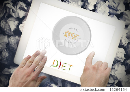 Composite image of diet new years resolution 13264164