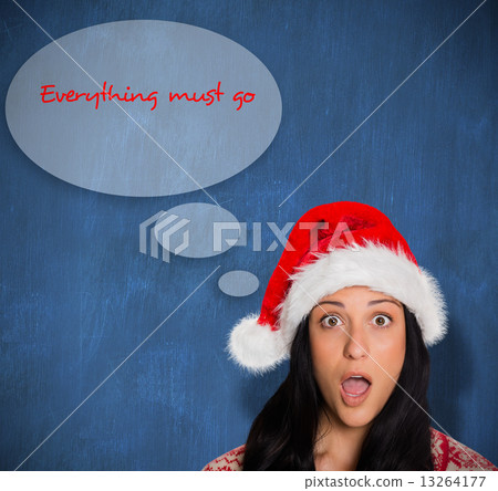 Composite image of woman surprised at the camera Composite image of woman surprised at the camera 13264177