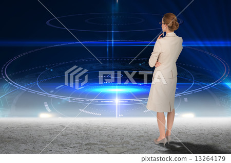 Composite image of thinking businesswoman Composite image of thinking businesswoman 13264179