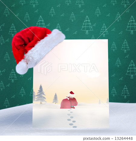 Composite image of santa delivery presents to village Composite image of santa delivery presents to village 13264448
