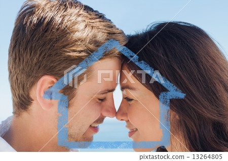 Composite image of close up view of romantic couple Composite image of close up view of romantic couple 13264805