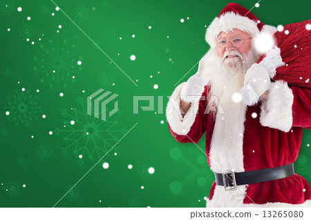 Composite image of santa likes to carry his sack Composite image of santa likes to carry his sack 13265080