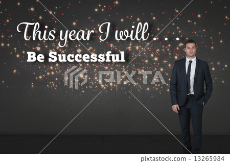 Composite image of businessman standing with hand in pocket Composite image of businessman standing with hand in pocket 13265984