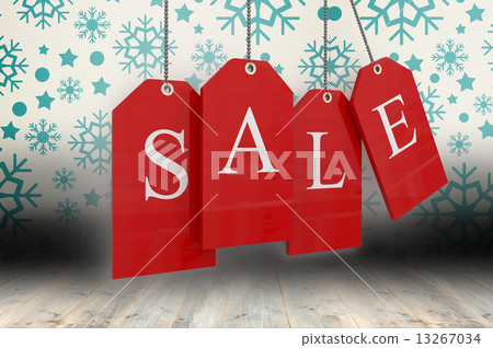 Composite image of red sale tags 13267034