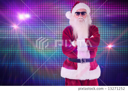 Composite image of santa claus wears black sunglasses Composite image of santa claus wears black sunglasses 13271252