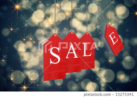 Composite image of red sale tags Composite image of red sale tags 13273341