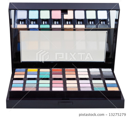 open case with makeup kits isolated 13275279