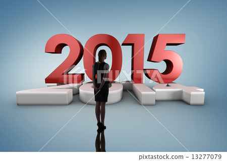 Composite image of businesswoman standing 13277079