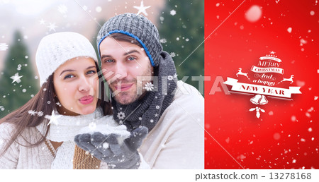 Composite image of young winter couple 13278168
