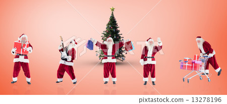 Composite image of different santas 13278196