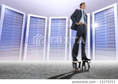 Composite image of business people supporting boss Composite image of business people supporting boss 13279351