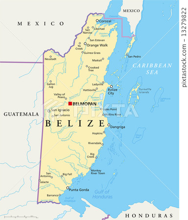 Belize Political Map 13279822