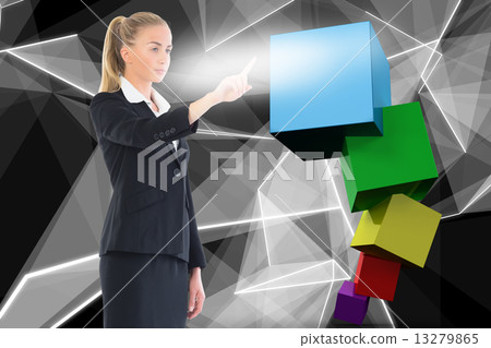 Composite image of businesswoman pointing Composite image of businesswoman pointing 13279865