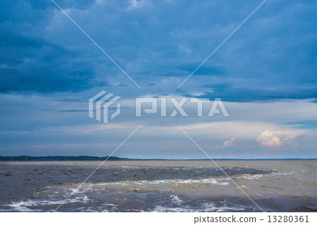 The Meeting of Waters (Portuguese: Encontro das Aguas) , Amazon River 13280361