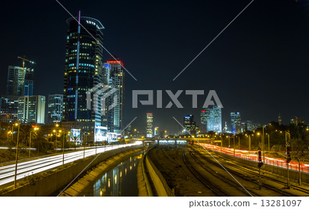 Tel Aviv  Skyline at night 13281097